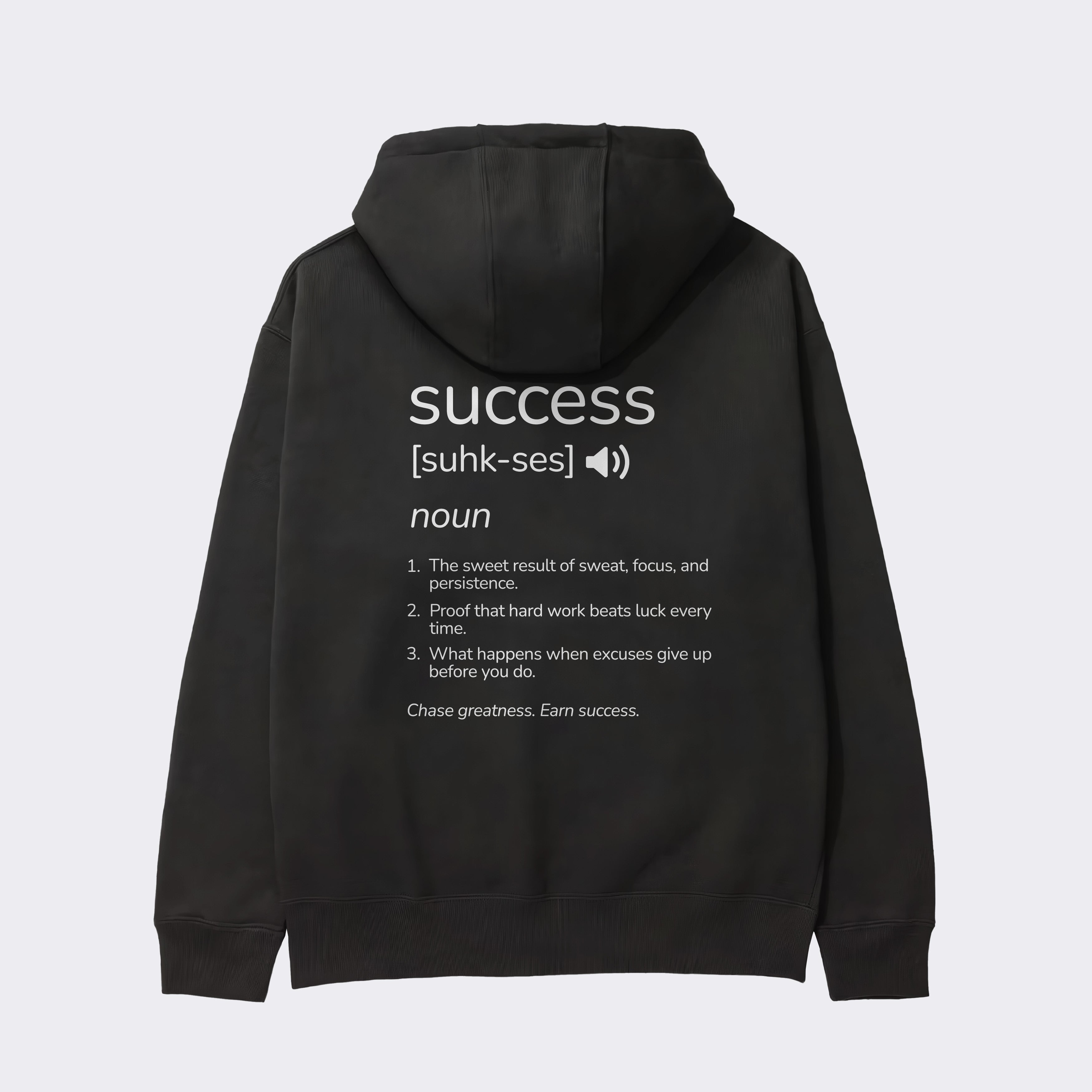 "SUCCESS DEFINITION"  Heavy Zip Hoodie