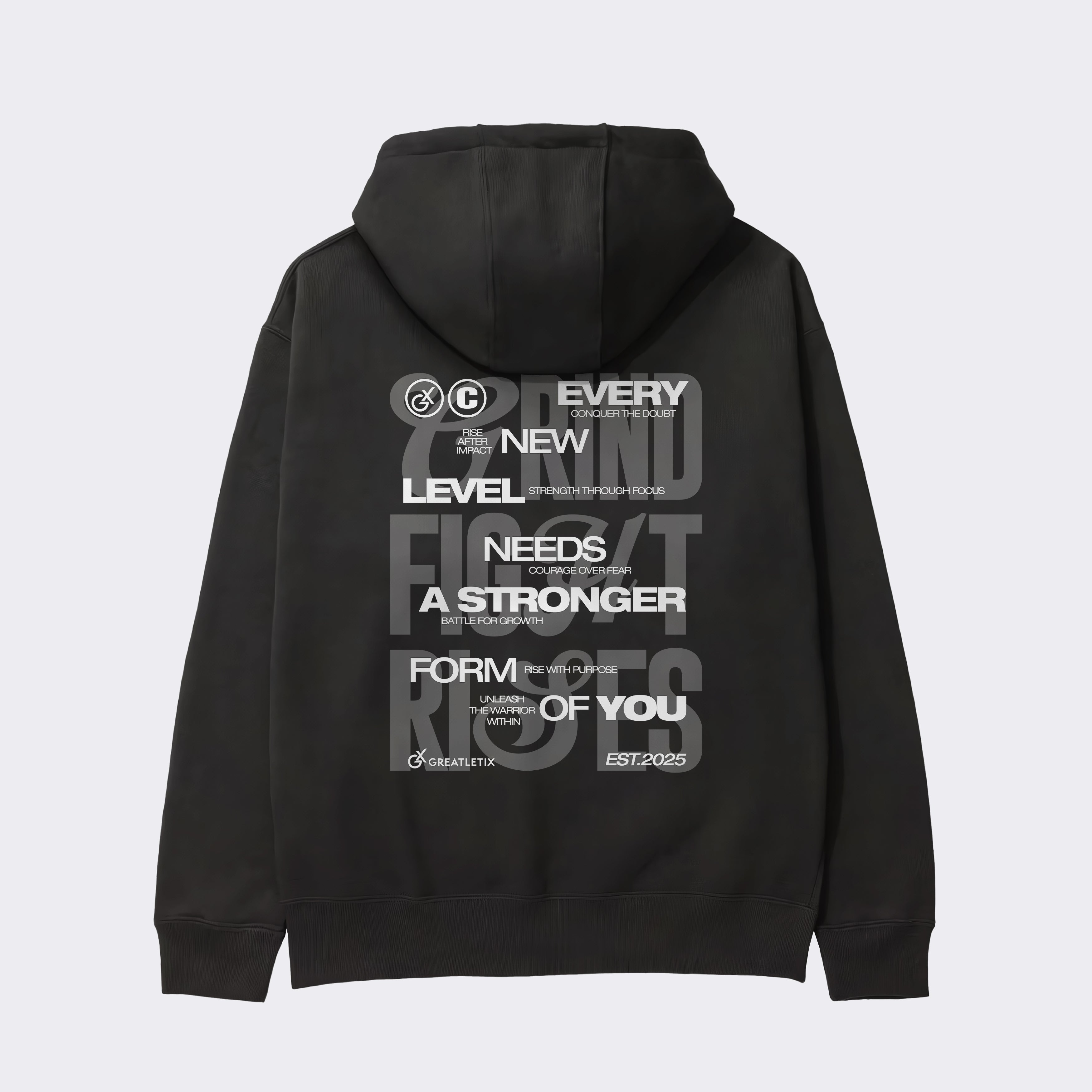 "GRIND FIGHT RISES" Heavy Zip Hoodie