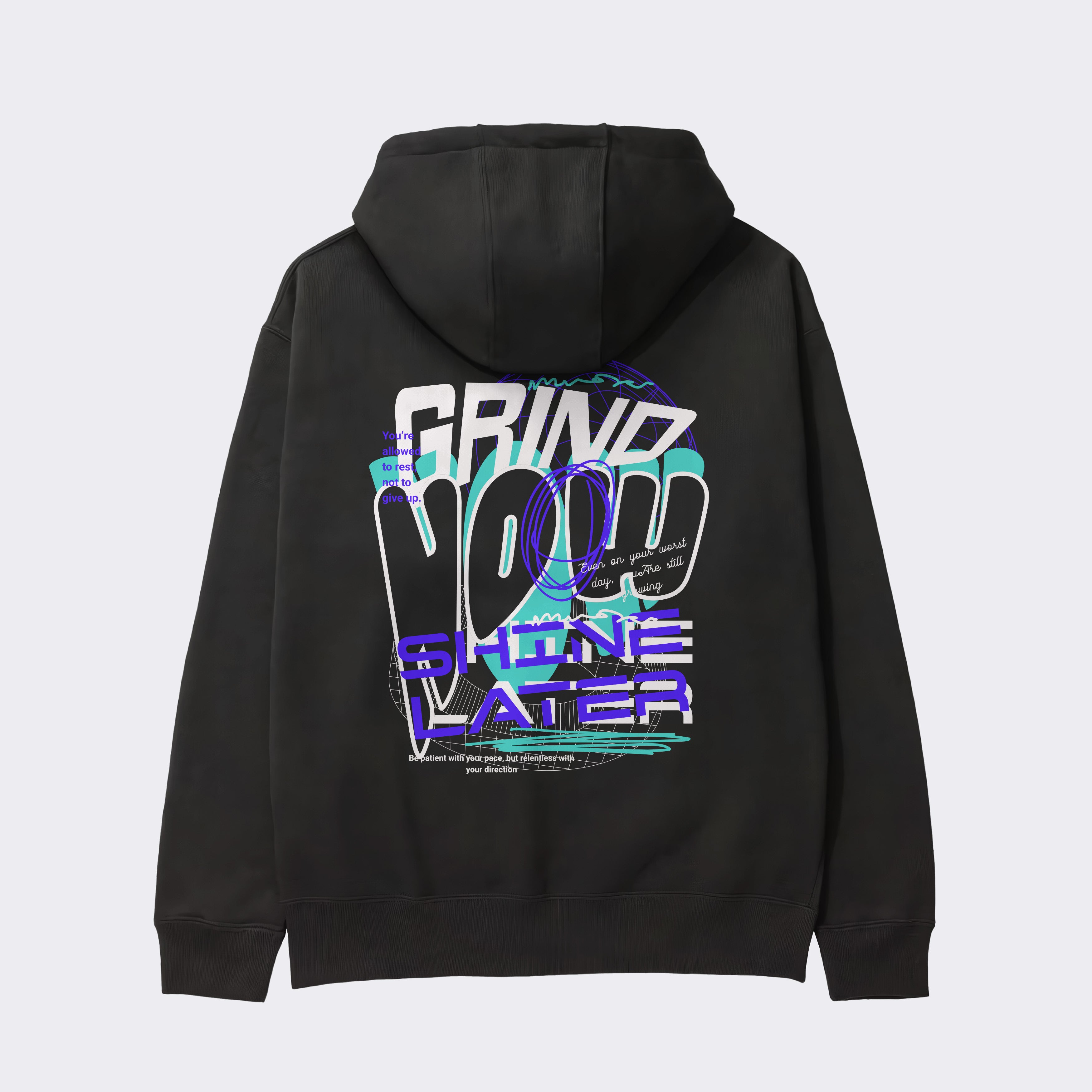 "GRIND NOW – SHINE LATER" Heavy Zip Hoodie