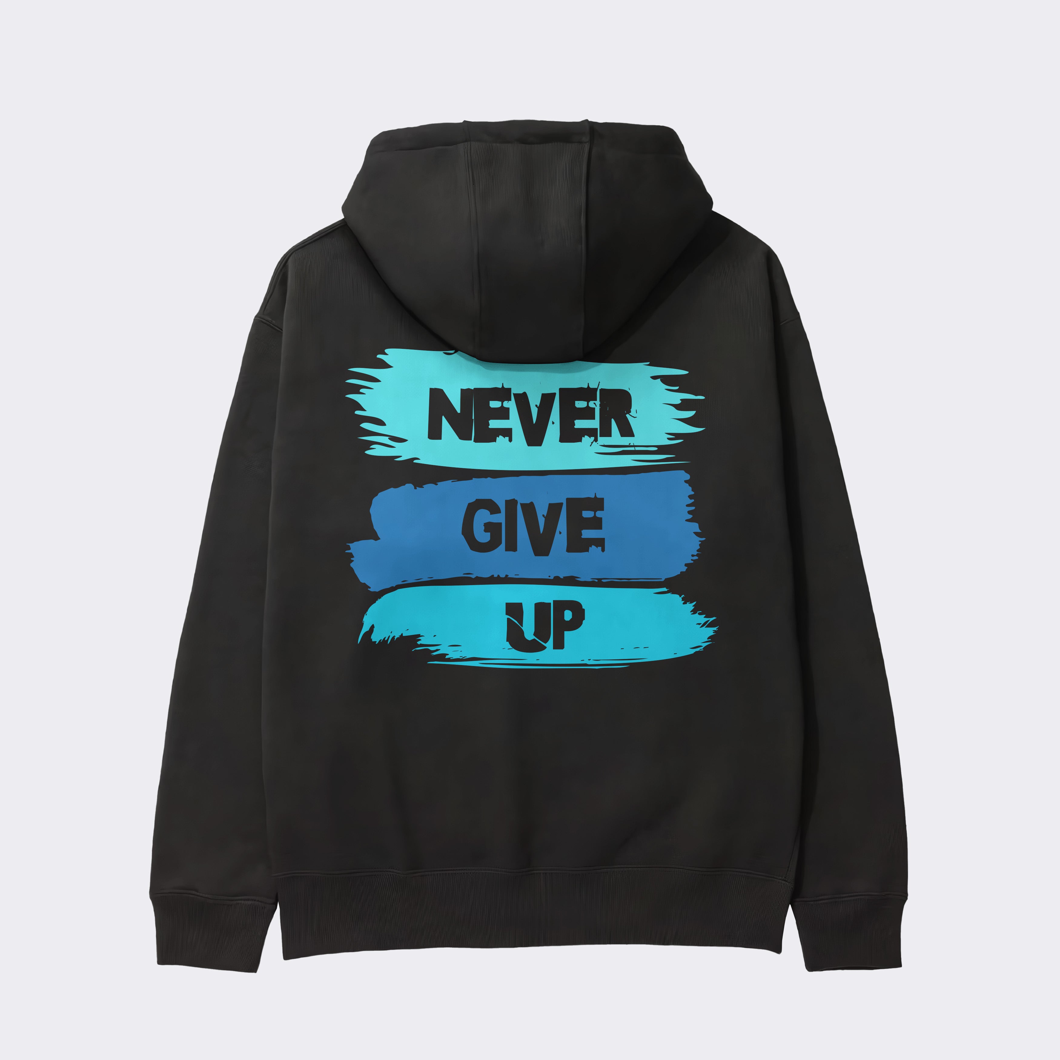 "NEVER GIVE UP" Heavy Zip Hoodie