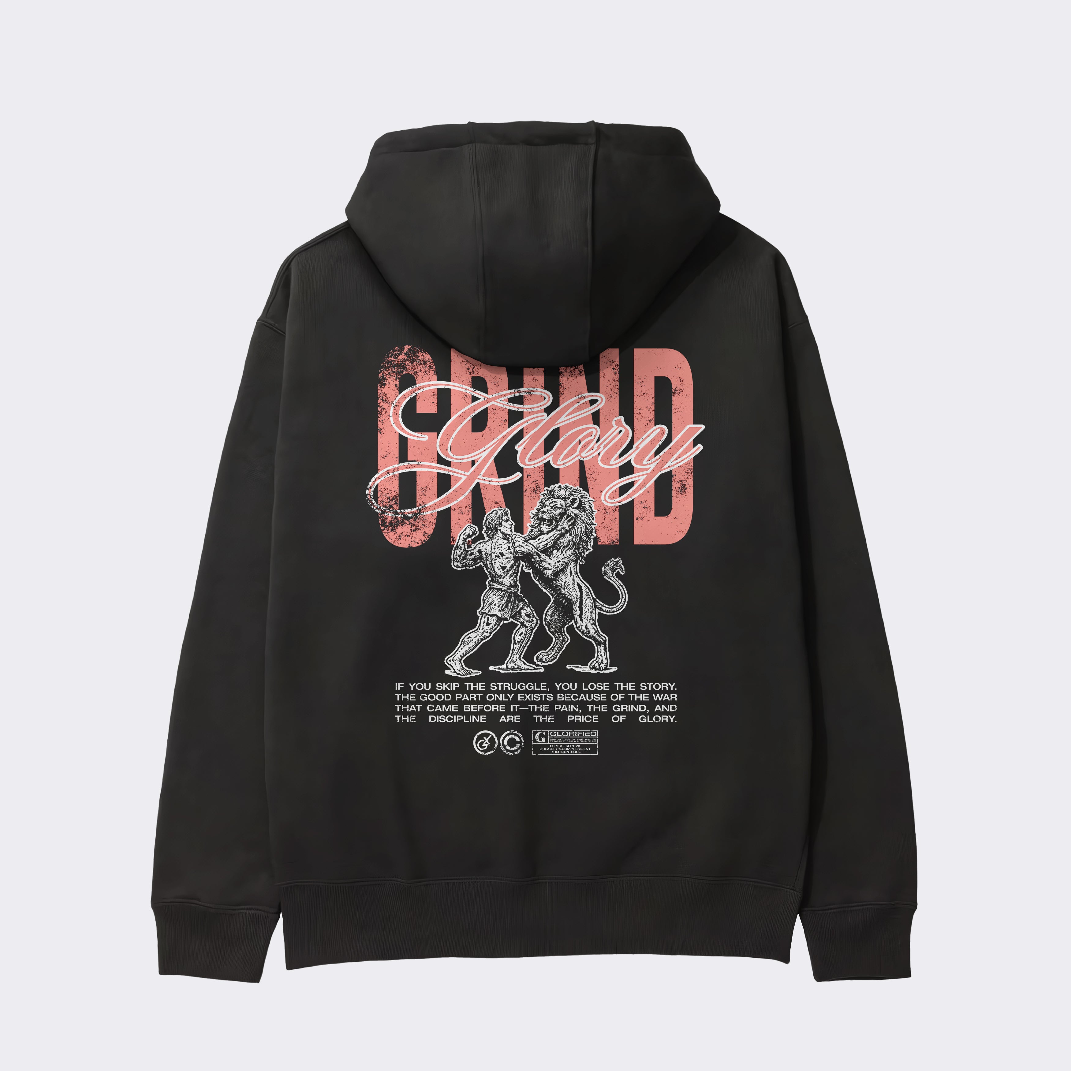"GRIND GLORY" Heavy Zip Hoodie